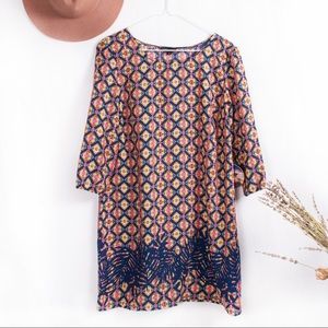 NWT Geo Palm Print Midi Dress